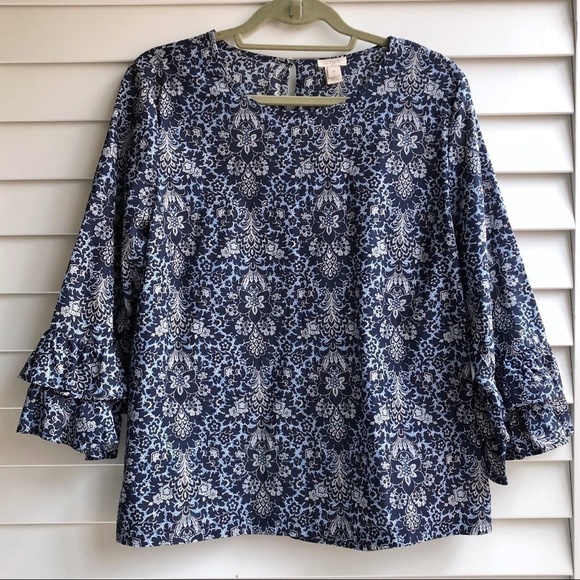 J. Crew Double Ruffle Sleeve Top - Picture 5 of 8